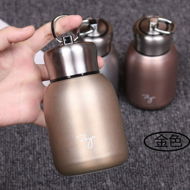 Mini taza portátil de acero inoxidable 304 para exteriores, color negro, para regalar, con forma de gordito, a la moda, portátil, de gran tamaño, con bolsillo