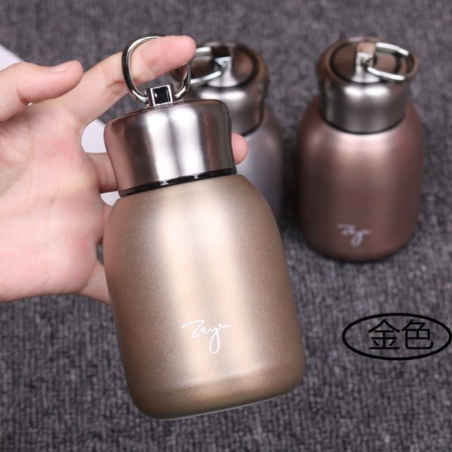 Mini taza portátil de acero inoxidable 304 para exteriores, color negro, para regalar, con forma de gordito, a la moda, portátil, de gran tamaño, con bolsillo