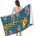 thumbnail image 2 of PHYHOO Cartoon Giraffe Flower Beach Towel Oversized Microfiber Sand Free Beach Towel Quick Dry, Animal Lightweight Pool Towels for Adults Travel Towel for Gym Yoga Camp Swim 30x60in, 2 of 8