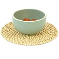 thumbnail image 3 of Set of 4 Decorative Round Natural Woven Handmade Rattan Placemats, 3 of 8
