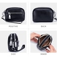 thumbnail image 3 of Monedero de cuero genuino, bolsa para guardar el cambio, cartera de mano, billetera, One Size, 3 of 3