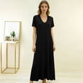 thumbnail image 2 of MEICHEN Women's Summer Sleepshirts Nightgowns for Women for Sleeping Short Sleeve V Neck Long Dress Causal Nightwear Womens Home Essentials Fashion Clothing, 2 of 7