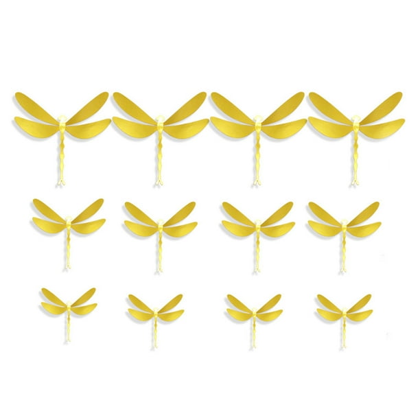 12 pegatinas de pared de mariposa 3D para decoración de habitación de niños, calcomanías de arte de libélula (QT001) Likrtyny Para estrenar