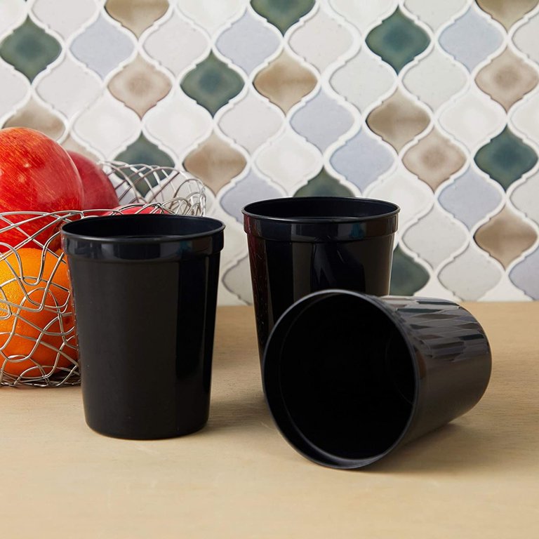 16 Oz Black Plastic Cups