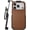 Brown, variant on Nakedcelllphone Woven Combo for iPhone 17 Pro Case - Compatible with MagSafe - with Rotating Belt Clip Holster Holder - Black