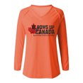thumbnail image 3 of MHFRRA Camiseta de Manga Larga con Cuello En V y Estampado de La Bandera de Canadá para Mujer Naranja, 3 of 3
