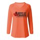 thumbnail image 3 of MHFRRA Camiseta de Manga Larga con Cuello En V y Estampado de La Bandera de Canadá para Mujer Naranja, 3 of 3