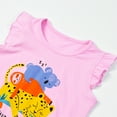 thumbnail image 2 of HILEELANG Little Girl Summer Short Outfits Cotton CrewNeck Pink Animals Short Sleeve Playwear 2PC Sets 6T, 2 of 5