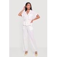 thumbnail image 3 of Women's Collared Drawstring Waist Button Front Shirt, 3 of 4
