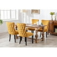 thumbnail image 6 of Tzicr set of 4 Velvet Dining Chairs, Upholstered Wing-back Dining Chairs with Nailhead Trim and Solid Wood Legs for Kitchen/Bedroom/Dining Room (Gold)., 6 of 7