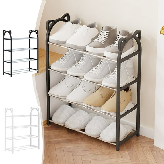 Clearance under 5 Shoe Rack Shoe Rack Storage Organizer With 4 Tiers Metal Shelves For Bedroom Closet Entry Dorm Room