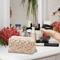 thumbnail image 3 of Travel Cosmetic Bag Floral Design Quilted Portable Storage Organizer for Makeup Toiletries Accessories, 3 of 5