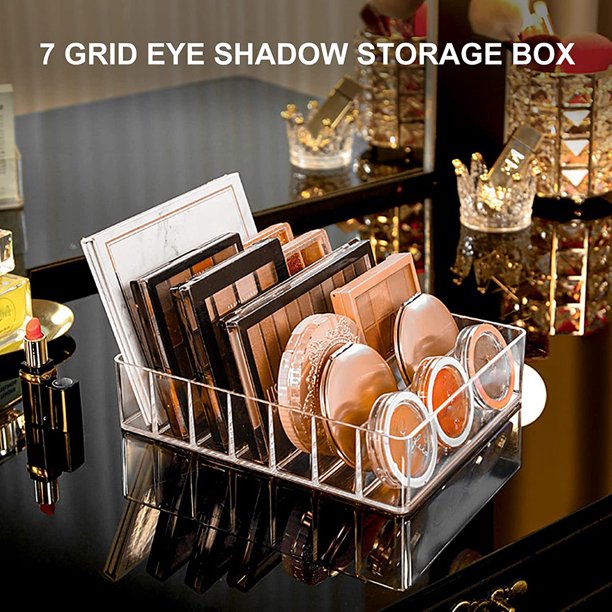 Lot 2 Organiseurs Maquillage Acrylique - Rangement Palette Fards à Paupières Transparent Grand Et Petit