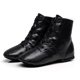 thumbnail image 3 of zapatos de baile a la moda para niños, zapatos de Jazz de cuero PU para hombres y mujeres, zapatillas suaves con suela dividida, zapatos negros para baile en gimnasio, 3 of 5