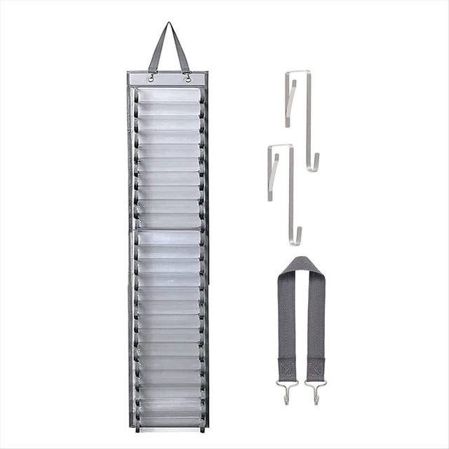 Organizador de Almacenamiento de Vinilo con 24 Compartimentos, Bolsa Colgante, Rollo Vinilo Artesanal, Estante de Almacenamiento, Bolsillo Colgante Detrás Puerta de la Habitación