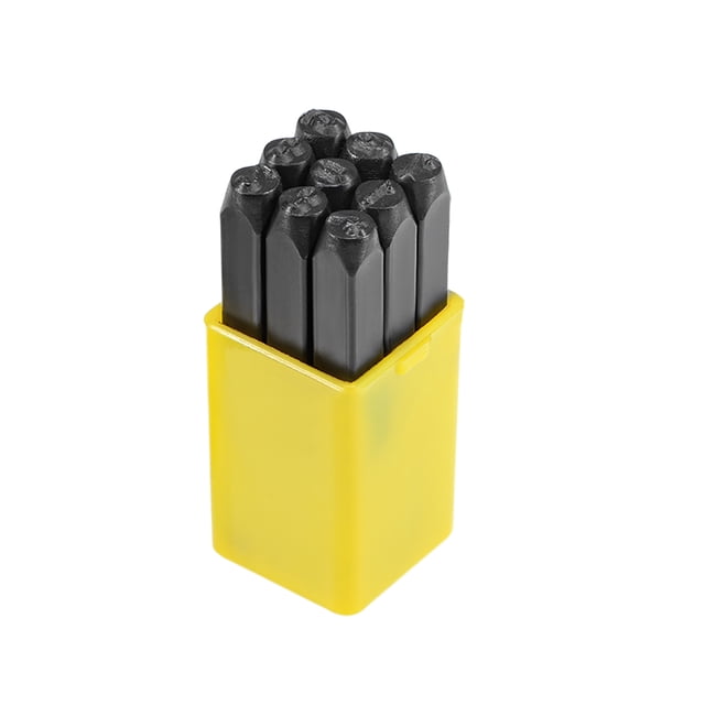 Juego de punzones de números Uxcell de 0.2'' para madera, cuero, acero, herramienta de punzonado metálico negro 1 pieza