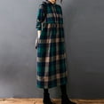 thumbnail image 5 of SMihono Womens Cotton Linen Plaid Long Sleeve Button Down Shirt Dress Oversize Trendy Casual Loose Dresses with 2 Pockets Green M, 5 of 7