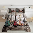 thumbnail image 2 of Homewish 3D Guitar Full Size Comforter Sets for Men, Musical Instruments Bedding Comforter Set, Rock and Roll Music Reversible Bedding Sets, Breathable Home Decor, 3 Pieces, 2 of 8