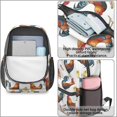 thumbnail image 4 of Rooster and Feather White Pattern 17" School Backpacks for Teens,Waterproof Oxford Fabric,S-Shape Padded Straps for School,Travel,Hiking,Camping, 4 of 6