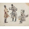 thumbnail image 3 of Ivan Ivanec 18x15 Black Modern Framed Museum Art Print Titled - Character Studies to the Step Scene (1914-1930), 3 of 5