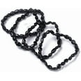 thumbnail image 1 of 1 pulsera de cuentas negras naturales, elástica, multicapa, con piedras pulidas, ideal para hombre y mujer, regalo de bisutería., 1 of 3