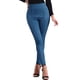 thumbnail image 1 of Pantalones ajustados de ante sintético para mujer FAB CURVES, de cintura alta, elásticos, color azul oscuro, 1 of 6