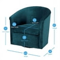 thumbnail image 3 of Comfort Pointe Elizabeth Ocean Blue Microfiber Swivel Accent Chair, 3 of 8