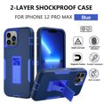 thumbnail image 2 of Xhy iPhone 12 Pro Max Case with Screen Protector Tempered Glass, Military Grade Case with Magnetic Car Mount, Hybrid Hard Case, 6.7 inch Cover for Men Women, Dark blue & Blue, 2 of 6