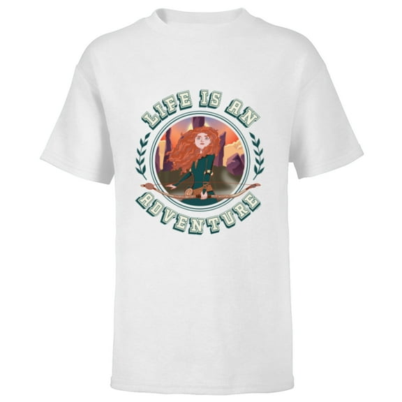 Disney Princess Merida Brave Life is an Adventure 2024 - Short Sleeve T-Shirt for Kids - Customized-White