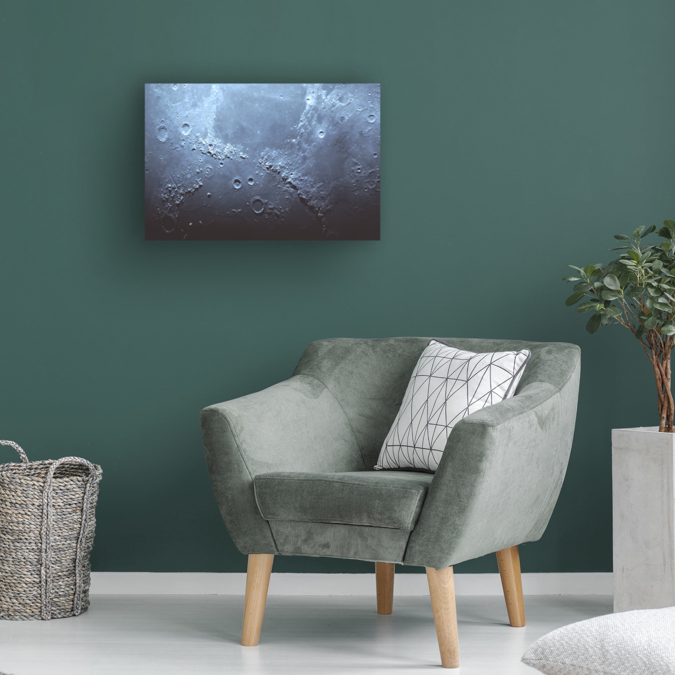 Trademark Fine Art Basudeb Chakrabarti Mountains A Oceans Of The Moon Canvas Wall Art