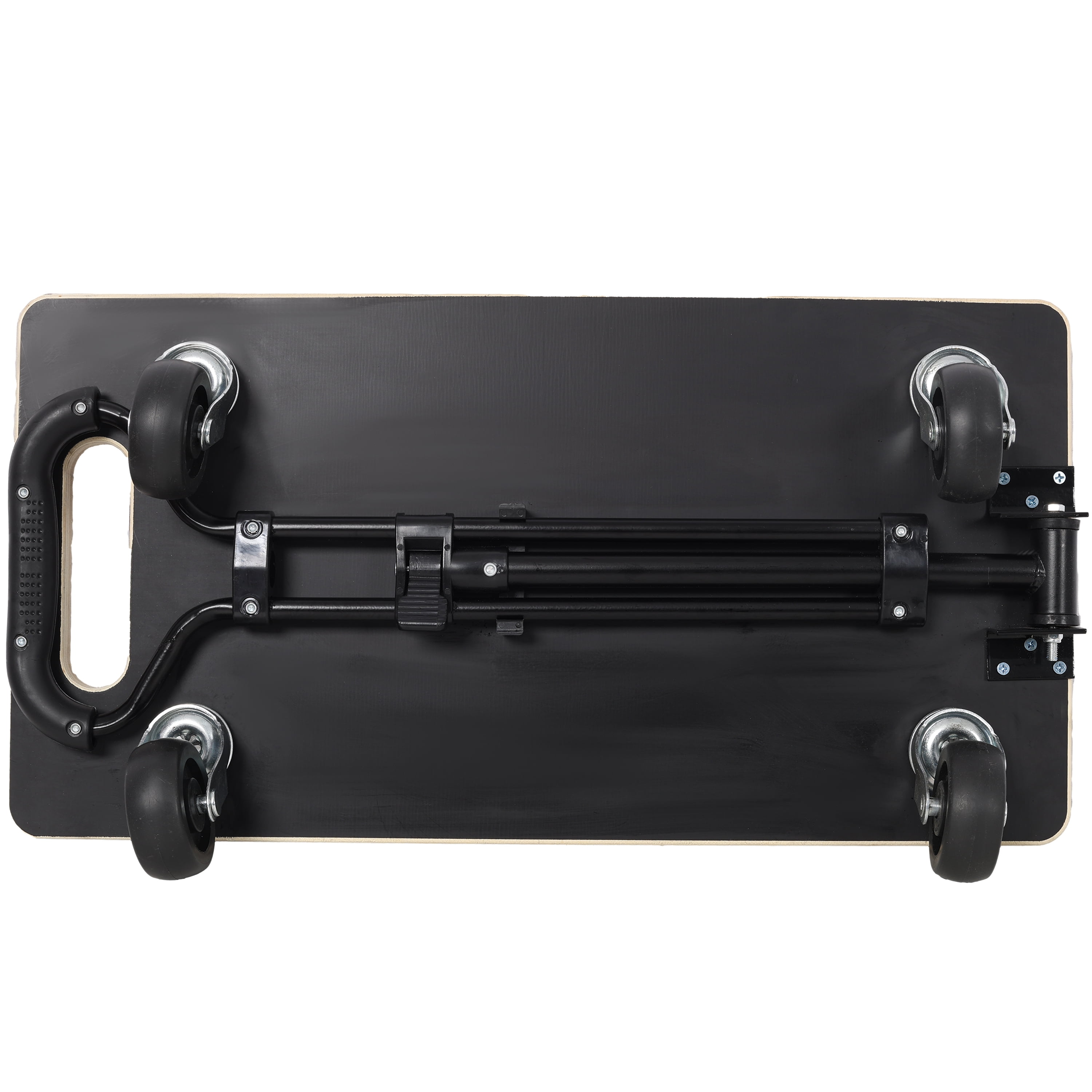 Heavy Duty Wooden Moving Dolly with Telescopic Handle, 440 LBS Capacity Furniture Transport Cart, Non-Slip Platform & 3 Inch Swivel PP Casters for Appliance Plant Moving