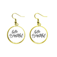 thumbnail image 1 of Hola hermosa cita handwrite Ear Dangle Golden Drop Earring Jewelry Mujer Unbranded M, 1 of 3