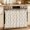 Beige, variant on Oven Skirt Curtain for Kitchen 21.5x30 Inch, Beige Moroccan Oven Curtain with 8 Ribbon Ties & Ruffle Trim, Stove Skirt Curtain Dishwasher for Cabinets Over Sinks Morocco Geometric Quatrefoil Lattice