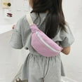 thumbnail image 4 of Kids Canvas Fanny Waist Bag Girls Chest Bum Pack Crossbody Pouch (Purple), 4 of 10