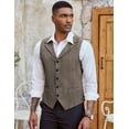 thumbnail image 3 of COOFANDY Black Vests Men Slim Fit Waistcoat Vest Notch Lapel Dressy Suit Vests, 3 of 6
