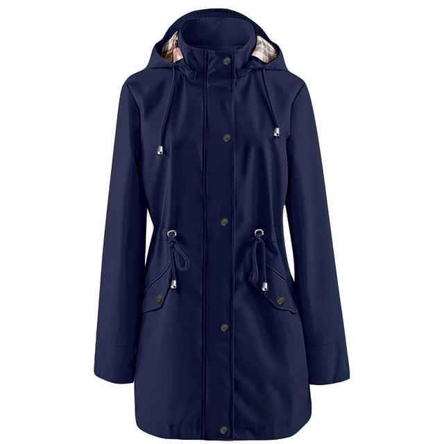LOVZFMLL Vestes pour Femmes Imperméable à Capuche Grande Taille Coupe-Vent