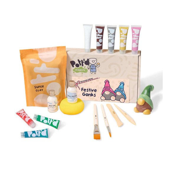 Kit de cerámica Pott'd Mini de arcilla de secado al aire con pinturas y herramientas