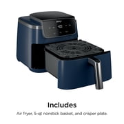 Ninja Air Fryer Pro XL 5-Qt, 3-in-1, 400°F Air Crisp Technology, Nonstick Crisper Plate, AF140WMNV Navy