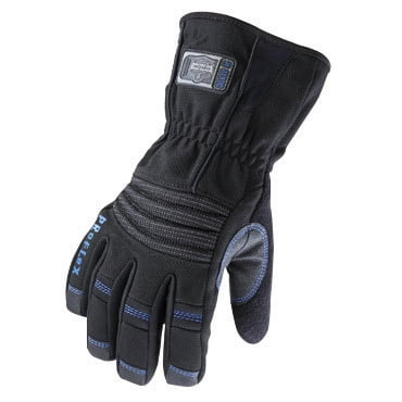 Ergodyne X-Large Black ProFlex 819WP Waterproof Nylon Thinsulate Lined Cold Weather Gloves With Gauntlet Cuff, PVC-Reinforced Palm, Fingers And Saddle, Pull Tab, Knuckle Pad And Terry Thumb Brow Wipe