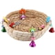 thumbnail image 3 of Juguete para loros y pájaros, Nido para pájaros, columpio para cama nido de paja tejida a mano Natural con 4 campanas de Metal, columpio para pájaros, loro encaramado, 3 of 8