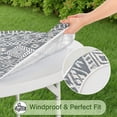 thumbnail image 5 of Stretchable Round Table Cover with Boho Floral - Elastic Hem Fits 52 to 56 Inch Tables - Colorful Kitchen Tablecloth, 5 of 7