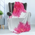 thumbnail image 4 of Nature Soft Flannel Fleece Throw Blanket, Bougainvillea Flowers Petals Projecting to the Water Exotic Feminine Print, Cozy Plush for Indoor and Outdoor Use, 70" x 90", Hot Pink, by Ambesonne, 4 of 5