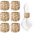 thumbnail image 1 of 6 anillos para servilletas navideños, anillos para servilletas de granja tejidos a mano para la víspera de Año Nuevo, anillos para servilletas rústicos de otoño para decoración de mesa navideña, 5 *, 1 of 5