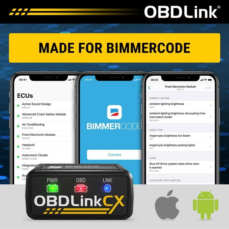 最新の激安 OBDLink CX Bimmercode Bluetooth 5.1 OBD2 Adapter for BMW メンテナンス