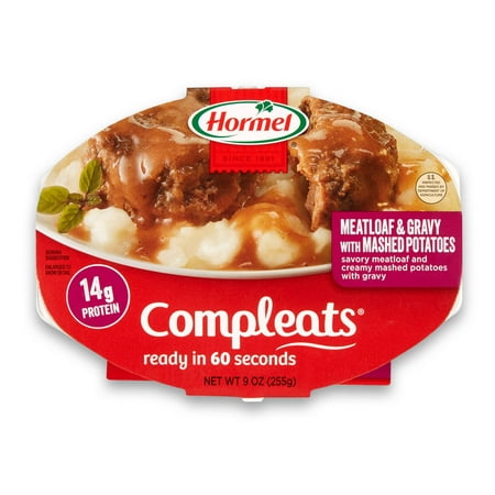 Hormel Compleats Meatloaf & Gravy with Mashed Potatoes, 9 (Best Store Bought Gravy For Mashed Potatoes)