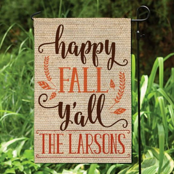 Personalized Happy Fall Y'All Garden Flag