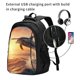 thumbnail image 2 of Fotbe Sunset Dancing Dolphin A Mochila con Estampado y Puerto USB para Hombre y Mujer, Mochila Antirrobo, Mochila de Viaje, Mochila Escolar, Mochila Universitaria, 2 of 7