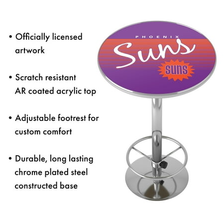 Phoenix Suns NBA Hardwood Classics Chrome Pub Table - Purple, Orange