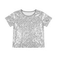 thumbnail image 4 of Gunia Girls Sequin Top Glitter Sleeveless Dance Blouse Performance Dancewear Party Sparkly Tops For Girl White, 4 of 5