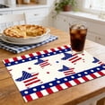 thumbnail image 6 of Placemat, Independence Day Linen Placemats 17.7x11.8in Patriotic, Red White Blue Stars Stripes, Washable Heat Resistant Table Mats For July 4th Party Dinner Home 45x30cm, 6 of 6